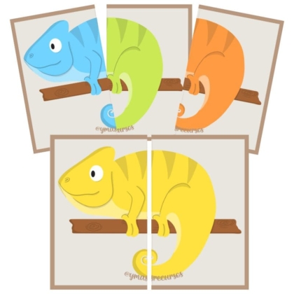 puzle camaleones colores